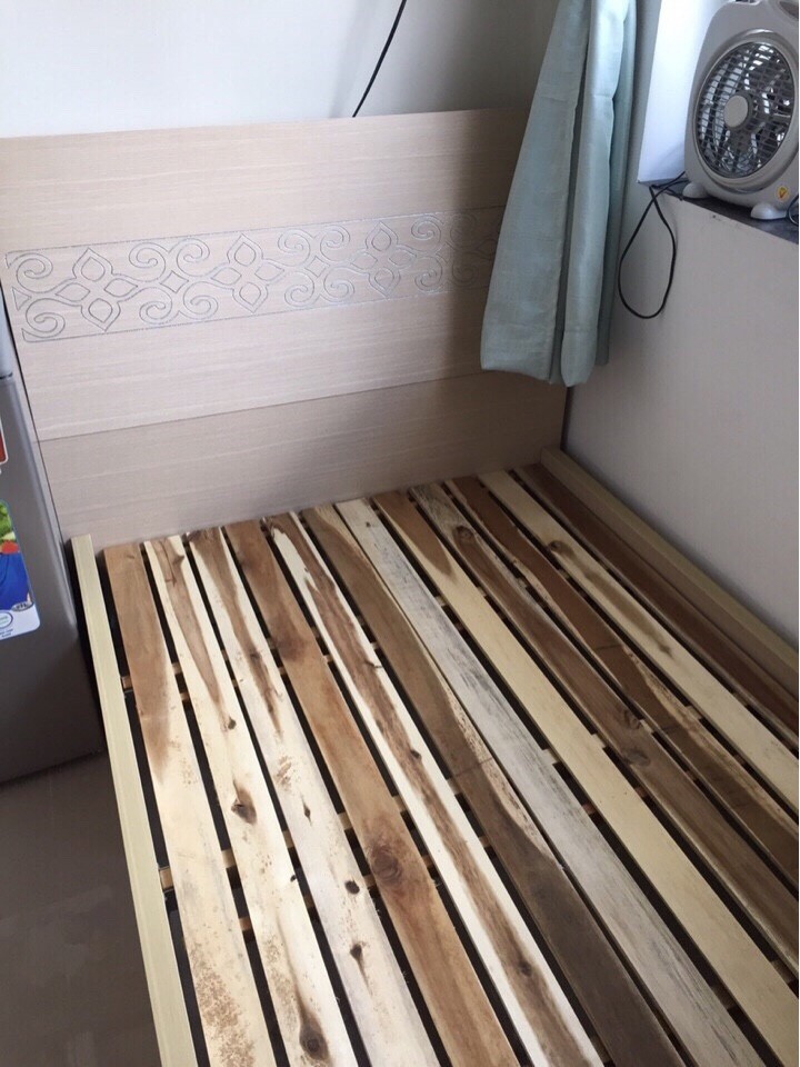 THANH LÝ GIƯỜNG NGỦ TRẮNG VÁN MDF, 1M